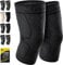 CAMBIVO Knee Support Men/Women 2 Pack, Knee Brace Compression Knee Sleeves for Running, Gym, Weight Lifting, Hiking, Walking, Sports, Volleyball (Black, M)