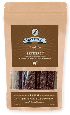 Lakefields MANUFAKTUR Snacks Trockenfleischstreifen vom Weidelamm 150g, Größe:8 x 150 g