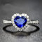 DOOLY Herz Ringe für Frauen S925 Silber Hochzeit Engagement Brautschmuck Cubic Zirkonia Stein Elegante Ring Zubehör