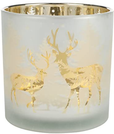 Nordstern Windlicht 'Hirsch' Gold - Ø 15 x 15 cm