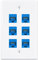 Iwillink 6-Port Ethernet Wall Plate With RJ45 Keystone Inline Coupler Insert, Female to Female Cat6 Jack, Blue (1-Pack)