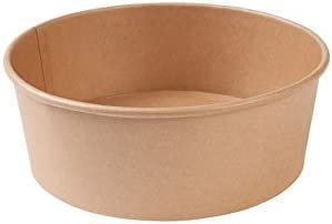MUNDDY® Tazón 500ml desechable 300 pieza sin Tapa de Ensalada y Sopa marrón Redondo. Sopa compostables cartón Kraft-ensaladera Revestimiento Interior de PLA I Platos Cuencos para Llevar sin plástico