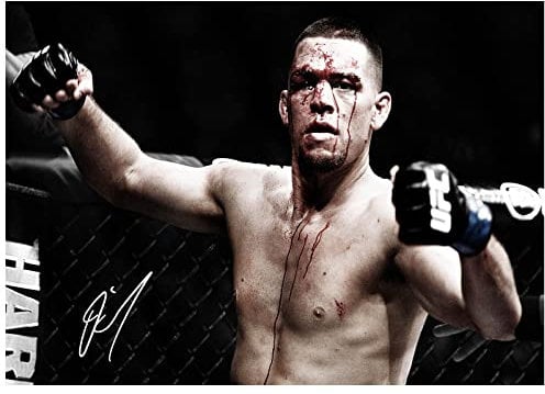 Nate Diaz | Fotodruck-Poster | vorsigniert | Pro Glanzpapier | Größe: A2 (42 x 59,4 cm) | Arme