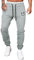 Meilicloth Jogginghose Herren Männer Freizeithose Baumwolle Lang mit Kordelzug-Aufdruck Sweatpants Herren mit Taschen Regular Fit A Grau XL