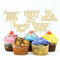Gyufise 30Pcs Happy 25th Cupcake Toppers Glitter Twenty-Five Vintage 2000 Cupcake Picks Cheers to 25 Years Birthday Cake Decorations for Happy 25th Birthday Anniversary Party Supplies Gold