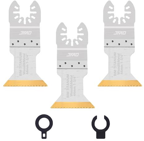 JMD 3-Pack Titanium Multitool Saw Blades Multi Tool Saw Blades for Wood, Nail, Metal and Hard Material with Quick Release Shank