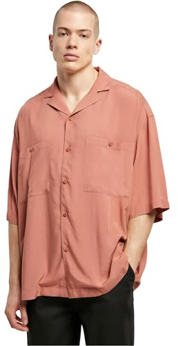 Urban Classics Herren Hemd Oversized Resort Shirt Terracotta XL
