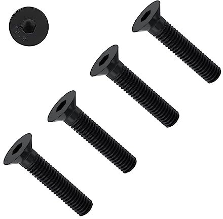 TERF® M6 X 30mm Hex Socket Countersunk Black Machine Screw M6 (6mm) X 30mm Allen Key Bolts Hexagonal Socket Countersunk Machine Screws - Pack of 20