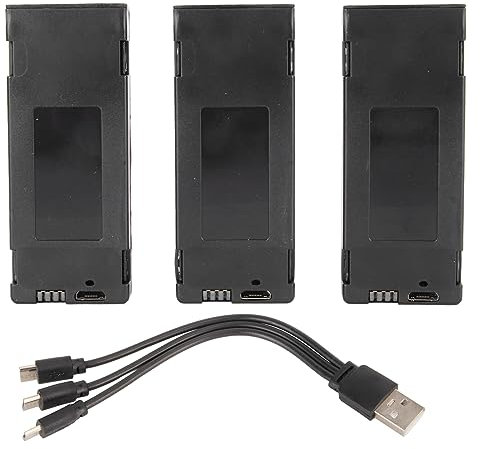 3PCS 3.7V 2600MAH Batterie LiPo Haute Capacité, Batterie de Remplacement RC Drone UAV, RC Drone Accessoires pour E88 pour Brushless pour S13 S1 APP8GPS