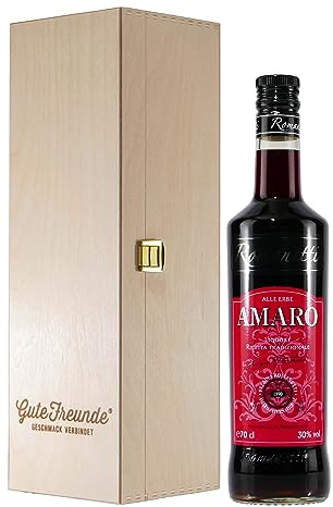 Romanetti Amaro Likör mit Geschenk-Holzkiste