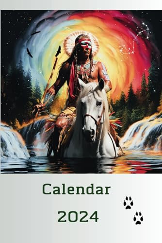 Native American. Calendar 2024.: Planner with notebook.