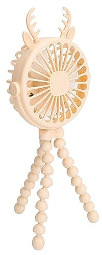 Handheld-Baby-Kinderwagen-Ventilator, Cartoon-Hirschhorn-Stativ-Clip für Auto (YELLOW)