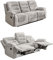 Gemütliches Dreisitzer Sofa mit Federkernpolsterung und Wellenfedern 220 cm breit, verstellbare 3er Couch durch halbautomatische Relaxfunktion, Bezug Chenille in Grau / 15503
