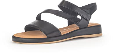 Gabor Damen Riemchensandalen, Frauen Sandalen,Leichte Mehrweite (G),Strandschuhe,Sandaletten,Sommersandalen,bequem,flach,schwarz,36 EU / 3.5 UK