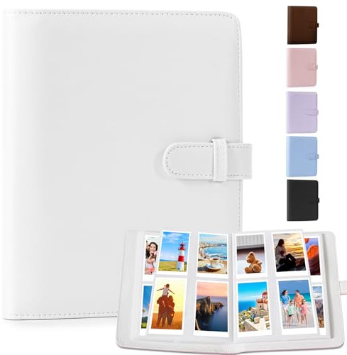 DUNSOO Fotoalbum, 256 Pockets für Instax Mini Fotoalbum, Polaroid Fotoalbum Mit Fujifilm Instax Mini Film/Polaroid Zink Fotopapier/Kodak Zink Fotopapier, Max Passt Fujifilm 95x63mm (Weiß)