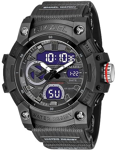 Herrenuhren Sportlich Digital Uhr Herren Armbanduhr für Jungen Digitaluhr Militär Tactical Watch Military Watches for Men Stoppuhr Sport Outdoor Chronograph Wecker Sportuhr Männer 5 ATM Wasserdicht
