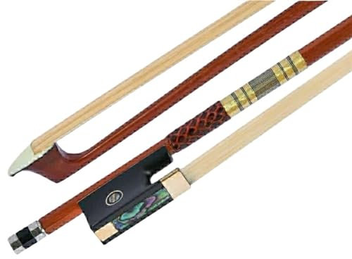 Professioneller Geigenbogen Geigenbogen, Schachtelhalm, Brasilianisches Rotes Sandelholz, 4/4-1/8, Leistungsqualität, Schachtelhalm, Westernholz, Farbige Schale (Color : 4/4)