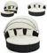 GYMAX 2-en-1 Canapé-Lit Jardin Extérieur Rond avec Pare-Soleil, Coussin Amovible, Oreillers, Salon Jardin Rotin pour Bain de Soleil Pelouse Terrasse