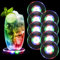 MOERAE 8er-Se Bunt LED Untersetzer, Untersetzer Acryl Rund wasserdichte Leuchtuntersetzer, ON/Off LED Leuchtende Untersetzer mit 3 Lichtmodi für Gläser, Flaschen, Partys, Kneipen, Weihnachtsbars