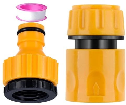 CZSYZCZS Outdoor Tap Connector Kit & Hose Connector,Garden Hose Pipe Connector Hose Tap Connectors and fittings Kit Hose End Quick Connector,ABS plastic Tap Connector 1/2 Inch &3/4 Inch Size 2-in-1