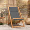 Willood Strandstuhl Klappbar Teak Grau Massivholz