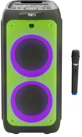 Vieta Pro – Altavoz Bluetooth 5.3 Autoamplificado Portátil 500W, Micrófono Inalámbrico, Karaoke, Batería 10 h, Entrada AUX y USB, MP3, TWS, Sonido Potente para Fiestas y Eventos | Party 22