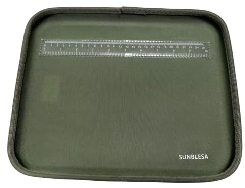 Sunblesa T3 Magnetic Tackle Tray with Ruler - Portable Rig Holder Platform for Carp Fishing, Bait Prep, Camping Accessories