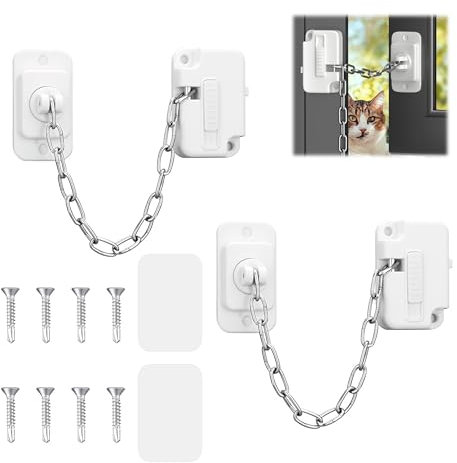 Window Locks, 2 Packs Window Safety Lock, Versatile Window Restrictor Self Adhesive for UPVC, Adjustable Window Lock No Drilling for Metal Wooden Sliding Window