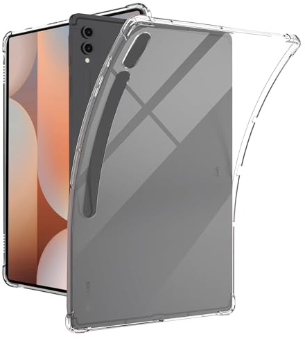 KZIOACSH Case for Samsung Galaxy Tab S10 Plus/S9 Plus 12.4 inch, [Reinforced Corners] Ultra Slim Shockproof Protective Clear Case [Drop Protection] [Non-Slip] Flexible Soft TPU Skin Cover