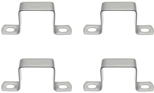 HAJXZH Quadratische Rohrschelle aus Edelstahl, quadratisch, silberfarben, U-förmiger Strebenverbinder für 40 x 40 mm kleine Vierkantrohre, 4 Stück