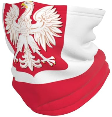 Multifunktionale Kopfbedeckung, Motiv: polnische Flagge, Sturmhaube, Halstuch, Bandana, Schal für Männer und Frauen, Outdoor-Sport, Schwarz , Einheitsgröße
