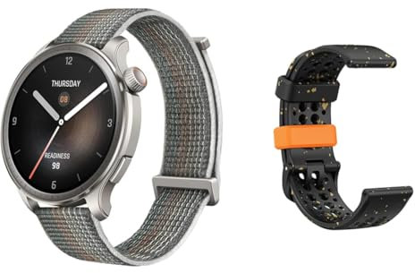 Amazfit Balance Reloj Inteligente 46 mm Gris + Smartwatch Correa de Recambio Original Negro