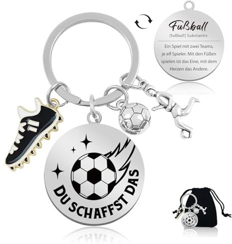 Schlüsselanhänger Fußball Geschenke für Jungs 5 6 7 8 9 10 11 12 13 14 Jahre, Geschenke zur Einschulung Firmung Jugendweihe, Schulanfang Jungen Ideen Füllung Schultüte, Fussball Geschenke Jungen