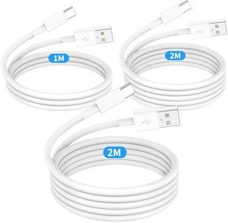 USB to USB C Charger Cable Fast Charging for IPhone 15/16/17,3Pack [1M+1M+2M] Apple USB C Carplay Cable Type C Car Charger Cord for iPhone 16 15 17 Pro Max/16 15 Plus/17 Air,iPad,Samsung S25 S24 S23