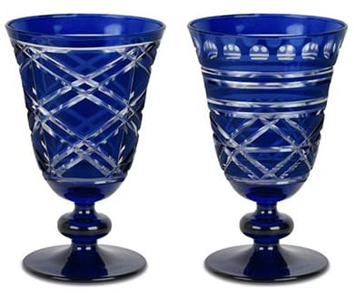Baci Milano Set 6 calici vino in vetro collezione Sole Mio blu ø 8,2 x h 13 cm