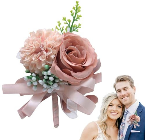 Weiße Ansteckblume für Herren, Ansteckblume für den Bräutigam, künstliche, Ansteckblume mit Anstecknadel und Clip, Ansteckblume für Bräutigam
