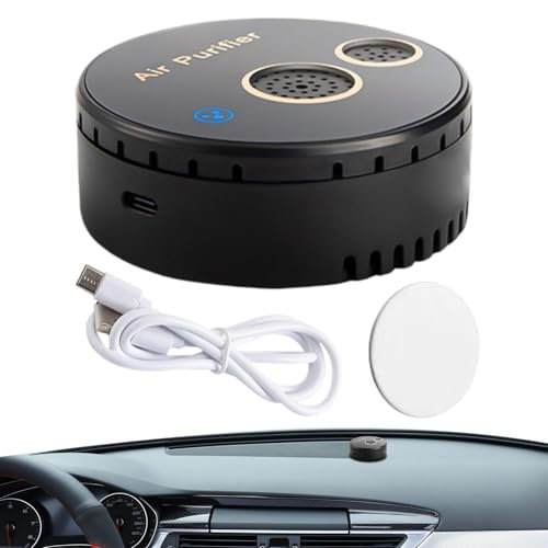 Purificador de aire para coche, filtro HEPA portátil, limpiador de aire compacto de 360°, ambientador silencioso y compacto para dormitorio, SUV y RV, elimina humos, polvo y caspa de mascotas con