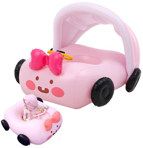 Flotador de coche para piscina | Flotador de piscina con sombrilla para juegos acuáticos | Cómodo sillón flotante para amigos, familiares y compañeros de trabajo al aire libre