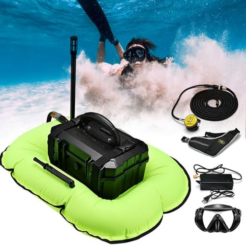 Regulador De Respiración,Equipo De Buceo Desmontable, Sistem.a De Buceo Sin Tanque Con Anillo Flotante E Interruptor Magnético Para Exploración Subacuática Y Pesca,Buceo Hasta 10/15Metros,Green-D300