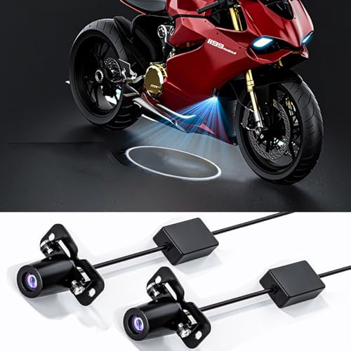 NewL 2Pcs Custom Logo Motorcycle LED Projector Light Underbody Tail Light | IP67 Waterproof Dustproof, Customizable Photos/Text/Patterns, Clear Projection, Fade Resistant, Easy Install For Motorcycles