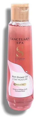 Sānctuary Spa | Lily & Rose Rich Shower Oil - 2 Day Moisture | Natural Oils with White Lily & Damask Rose | 150mL