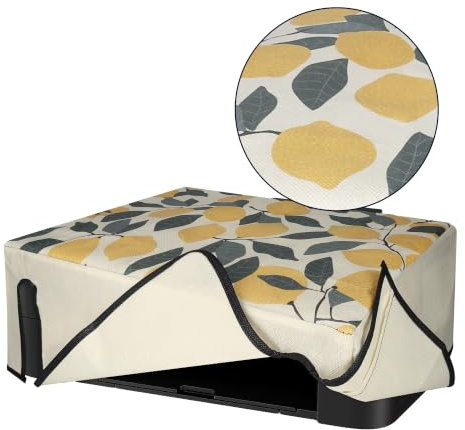 kwmobile Drucker Schutzhülle für Canon Pixma TS3350 / MG7750 Serie - Flexible Abdeckung, dünne Staubschutzhülle, Hülle Zitronen mit Blätter, Cover in Gelb Grün Beige