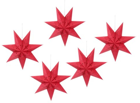 Operitacx 5 umweltfreundliche Papierstern-Lampenschirme, dekorative Hängelampenabdeckungen für Zuhause, Party, Hochzeit, Frühling, Festival, hängende Dekorationen