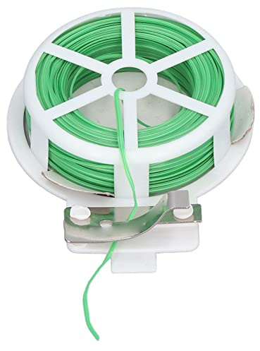 LUCKDANO Plant Ties, Plant Ties for Outdoor Garden Twine Garden Reusable, Cable, Plastic Steel Wire Twist Roll Dispenser with Cutter for Vegetable Shed, (50m / 164ft)