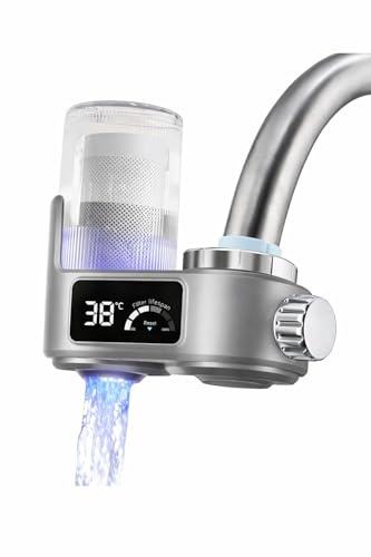 Wasserhahnfilter mit Aktivkohle, reduziert Chlor & Gerüche, sauberes Wasser für Küche & Bad, einfache Installation für Wasserhahn ohne Strom – inkl. Filterkartusche