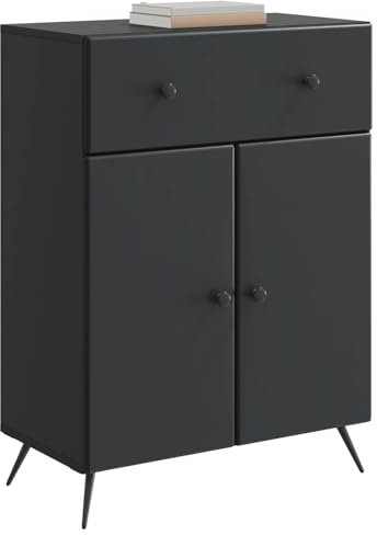 vidaXL Sideboard Schwarz 66 x 34,5 x 90 cm Holzwerkstoff, Moderner Sideboard, Esszimmer Buffet mit viel Platz, Elegantes Möbel für Deine Wohnstube