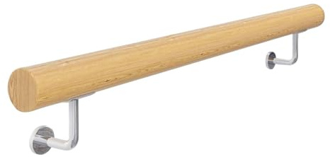Corrimano per scale interne in legno – Ringhiera da parete per balcone, ingresso e scale | di corrimano in legno robusto per appartamenti, terrazze, spazi interni ed esterni, secuto