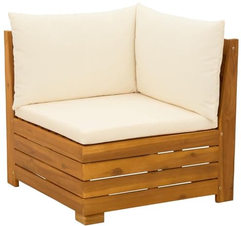 vidaXL Garten Sofa Eck Massivholz Akazie Braun, Garten-Sofa-Set, wetterfester Akazienholz-Sitz, modernes Möbel für Terrasse, Lounge, Balkon-Sitzgruppe