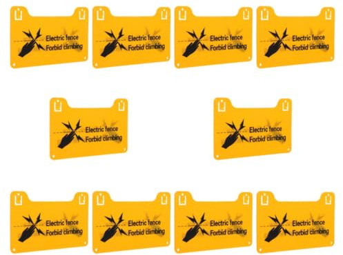 UKCOCO Panneaux Avertissement Clôture Électrique Lot de 10 Interdiction d'Escalader 20X12,8 CM Signalisation Danger Usage Ferme et Habitation