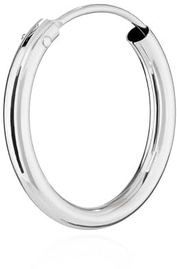 NKlaus Einzel 585er 14 Karat Gold weißgold Creole 16mm Ohrring 1,8mm Stärke Ohrschmuck rund 2566